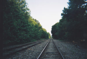 A photo of train tracks in PA