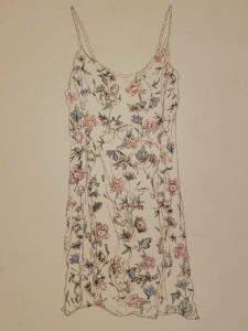 A pen drawing of a dress