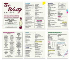 Menu pages for The Westy